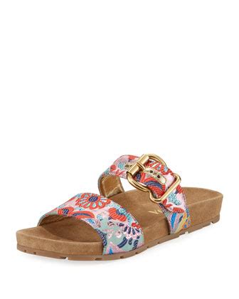 prada jacquard double-strap 15mm slide sandal|Prada Triangle Jacquard Slide Sandal (Women) .